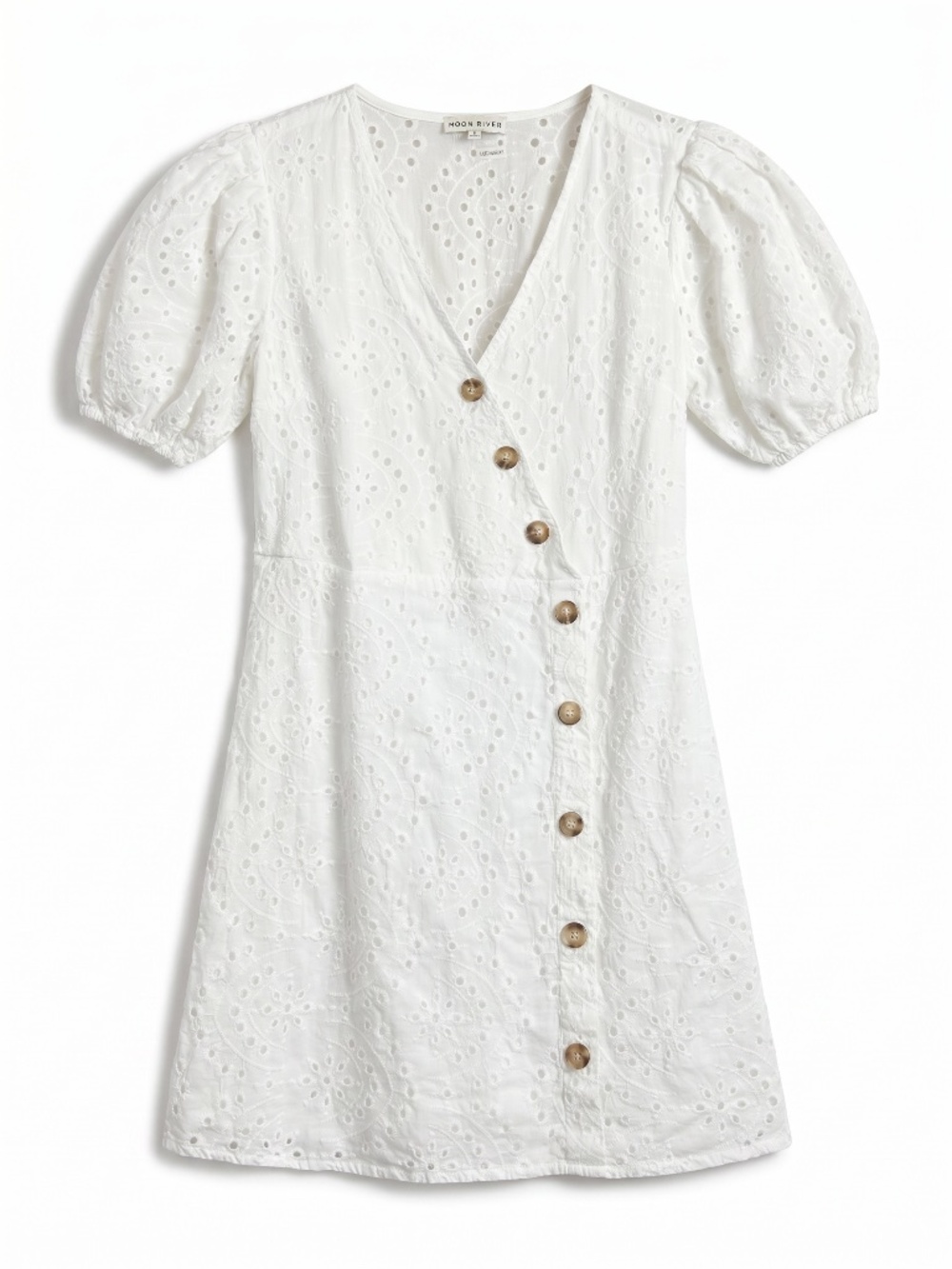 #014 - ANTHRO - MOON RIVER EYELET DRESS // PTP - 16"